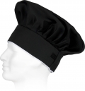 gorro de chef negro sobre cabeza de maniquí