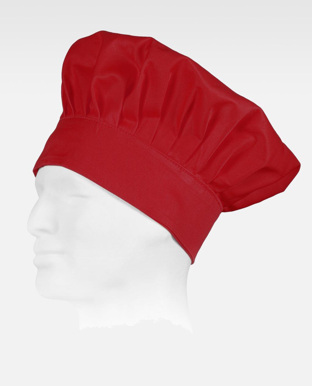 gorro de chef rojo sobre busto de maniquí blanco