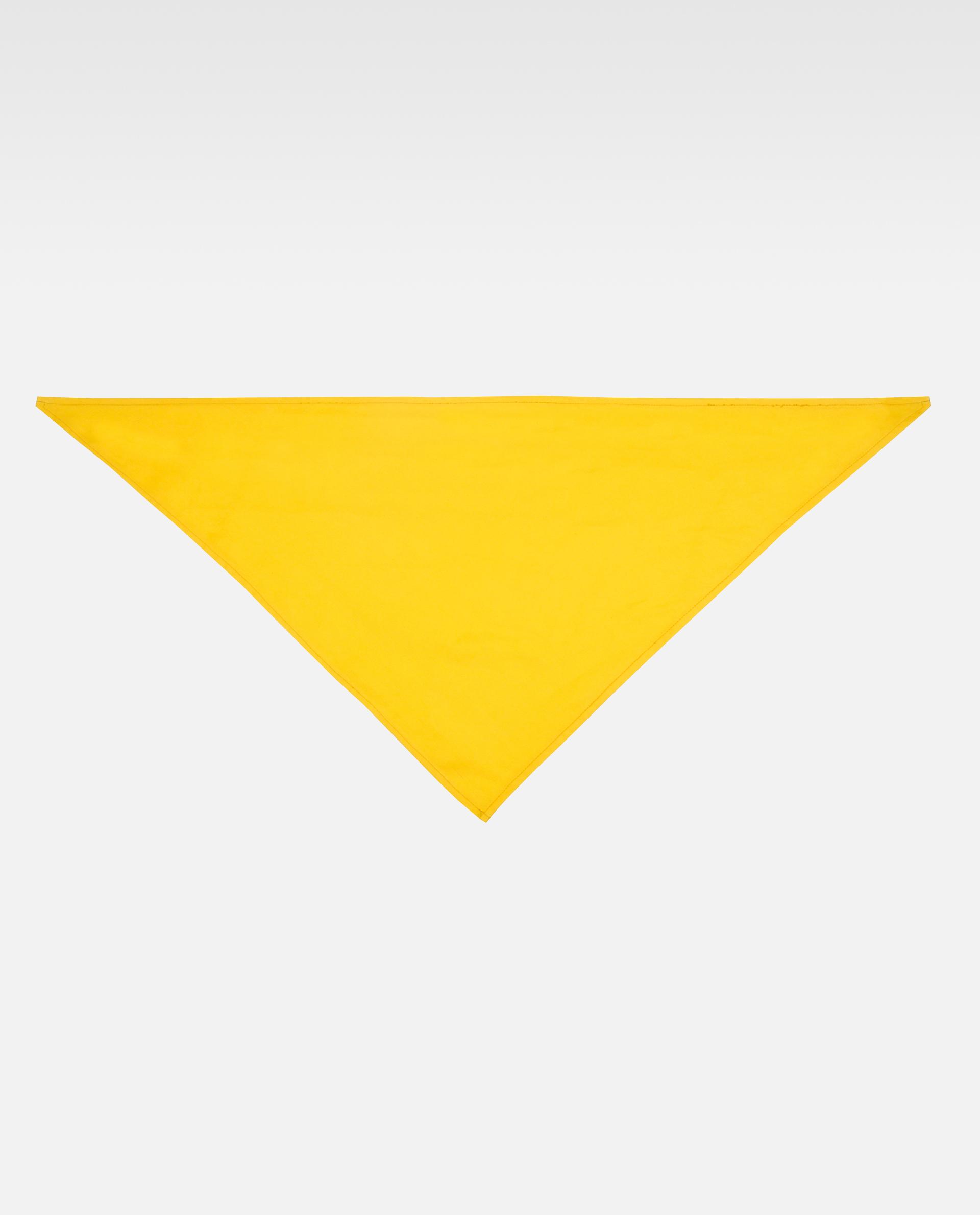 pañuelo triangular amarillo sobre fondo blanco