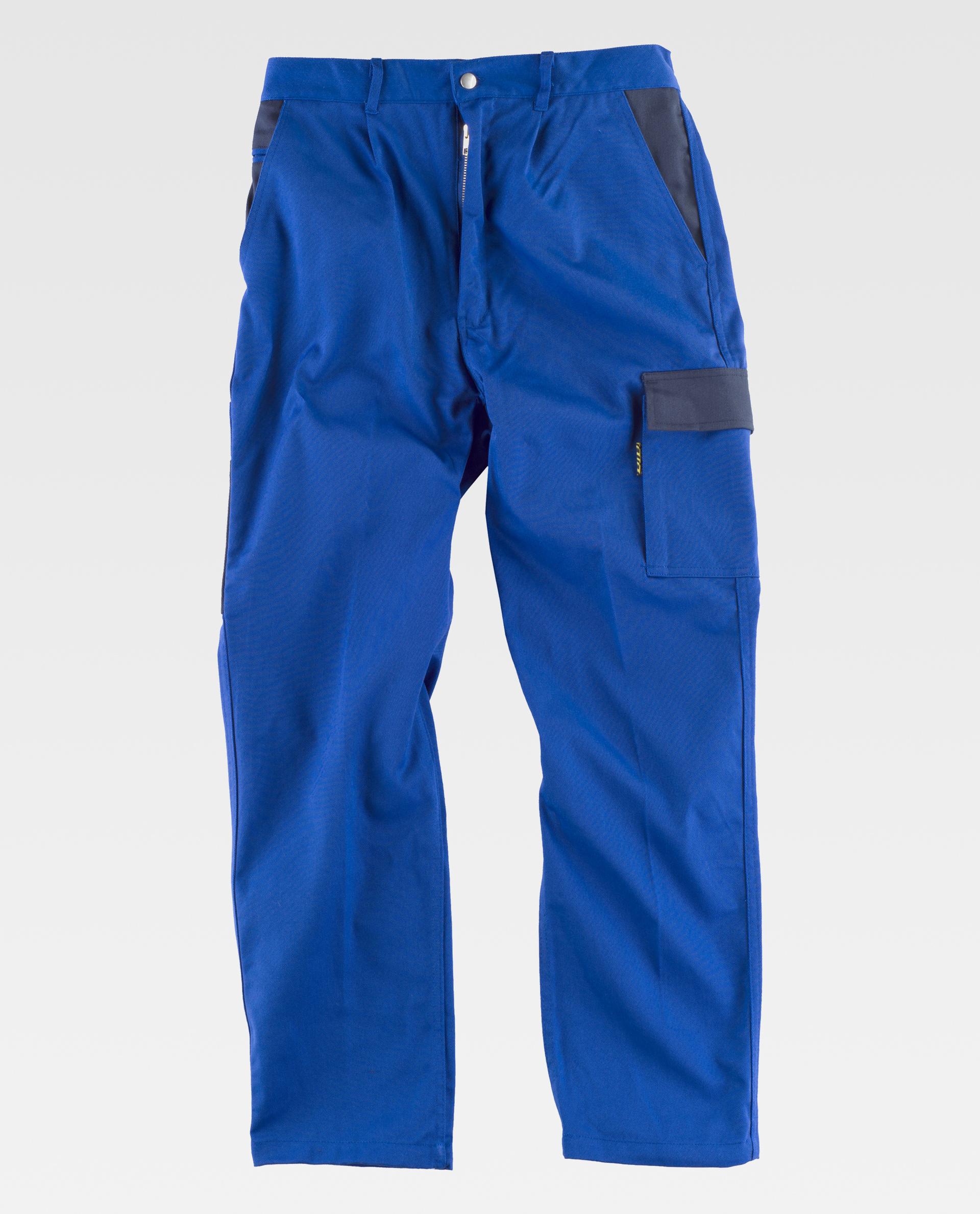 pantalón de trabajo azul con bolsillo lateral tipo cargo
