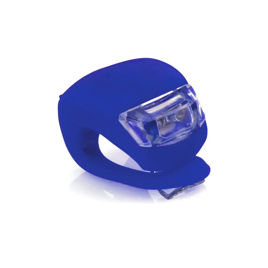 luz LED azul de silicona con correa elástica para bicicleta