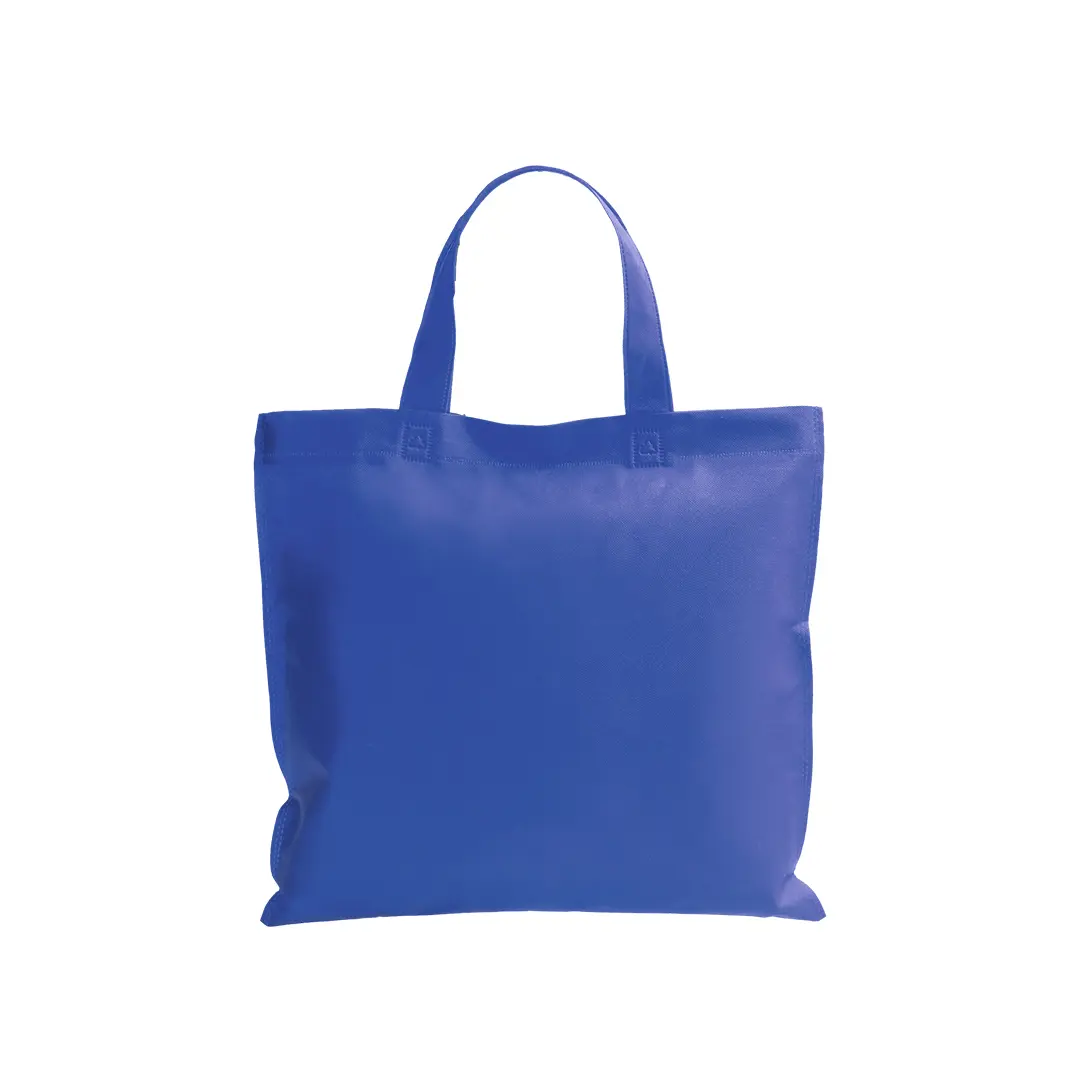 bolsa reutilizable azul de tela con asas para compras