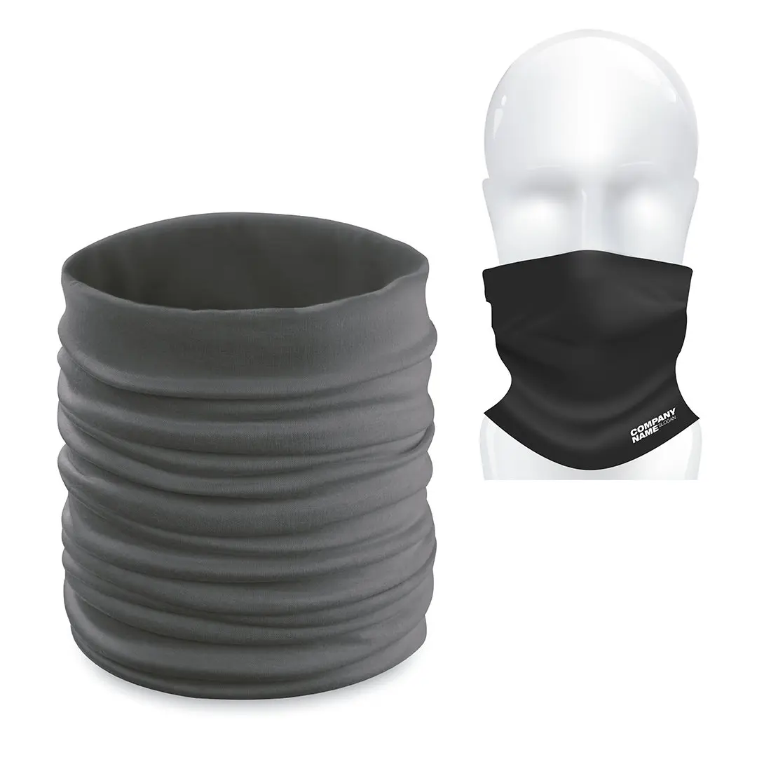 braga tubular negra de tejido elástico para cuello y rostro