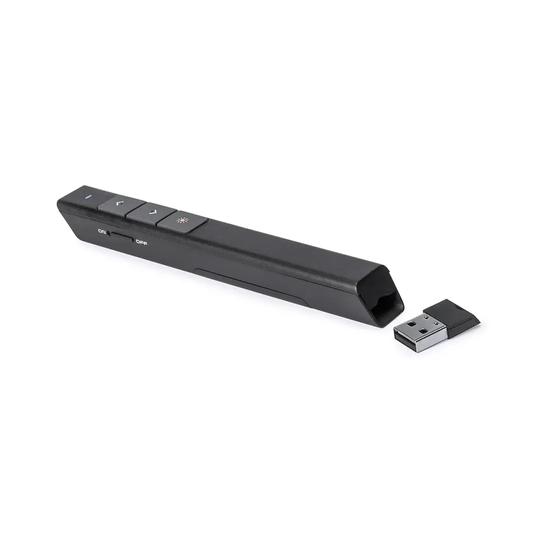 Mando a distancia para presentaciones inalámbricas con puntero láser y receptor USB desmontable
