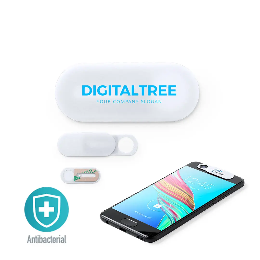 tapa deslizante antibacteriana para cámara frontal de móvil con estuche DigitalTree