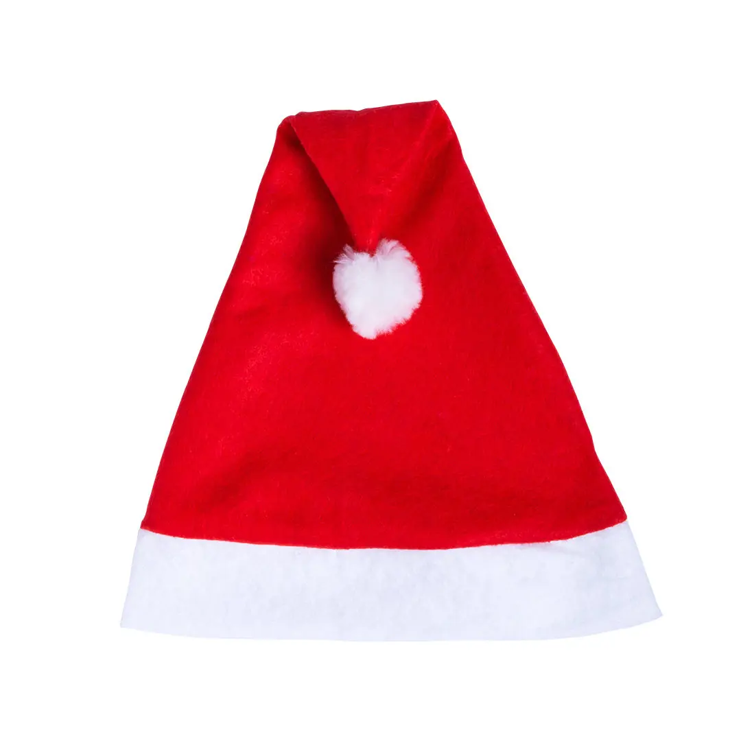 Gorro de Papá Noel rojo con ribete y borla blanca