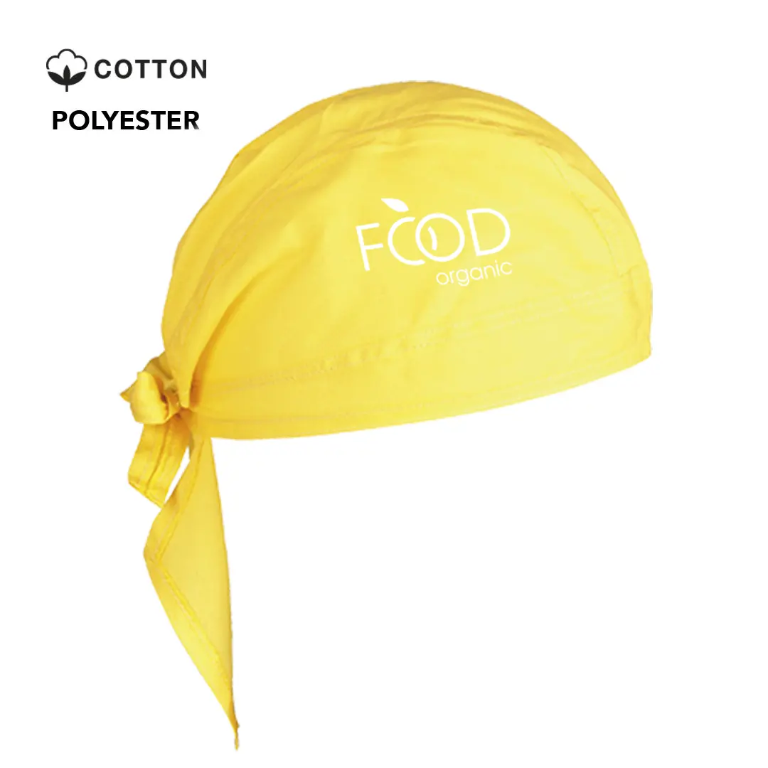 pañuelo de cocina amarillo de algodón y poliéster con logo Food Organic