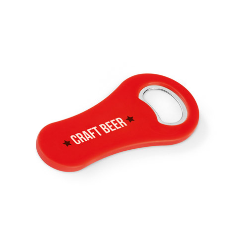 abridor de botellas rojo con la inscripción Craft Beer