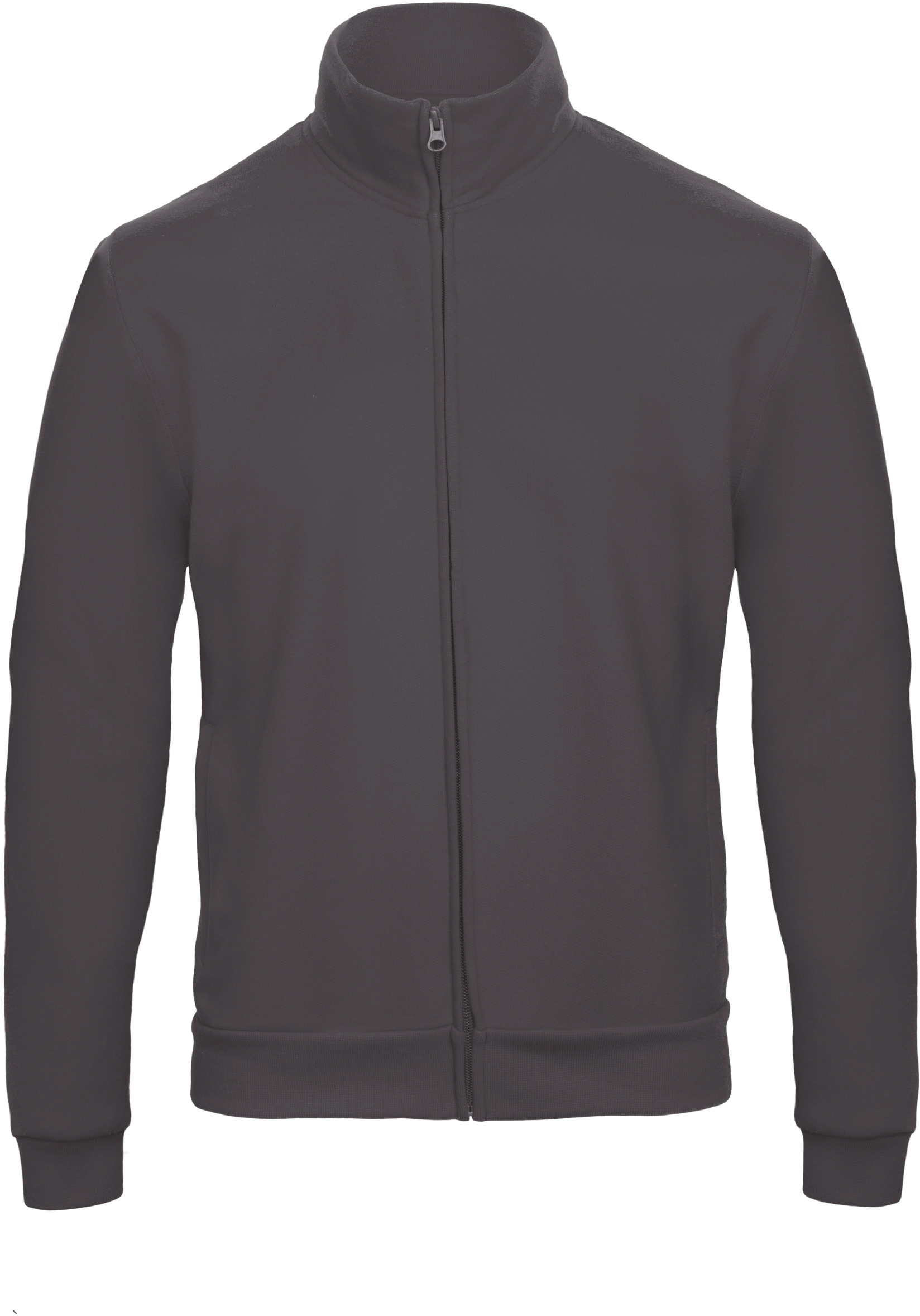 chaqueta de forro polar negro con cremallera frontal y cuello alto