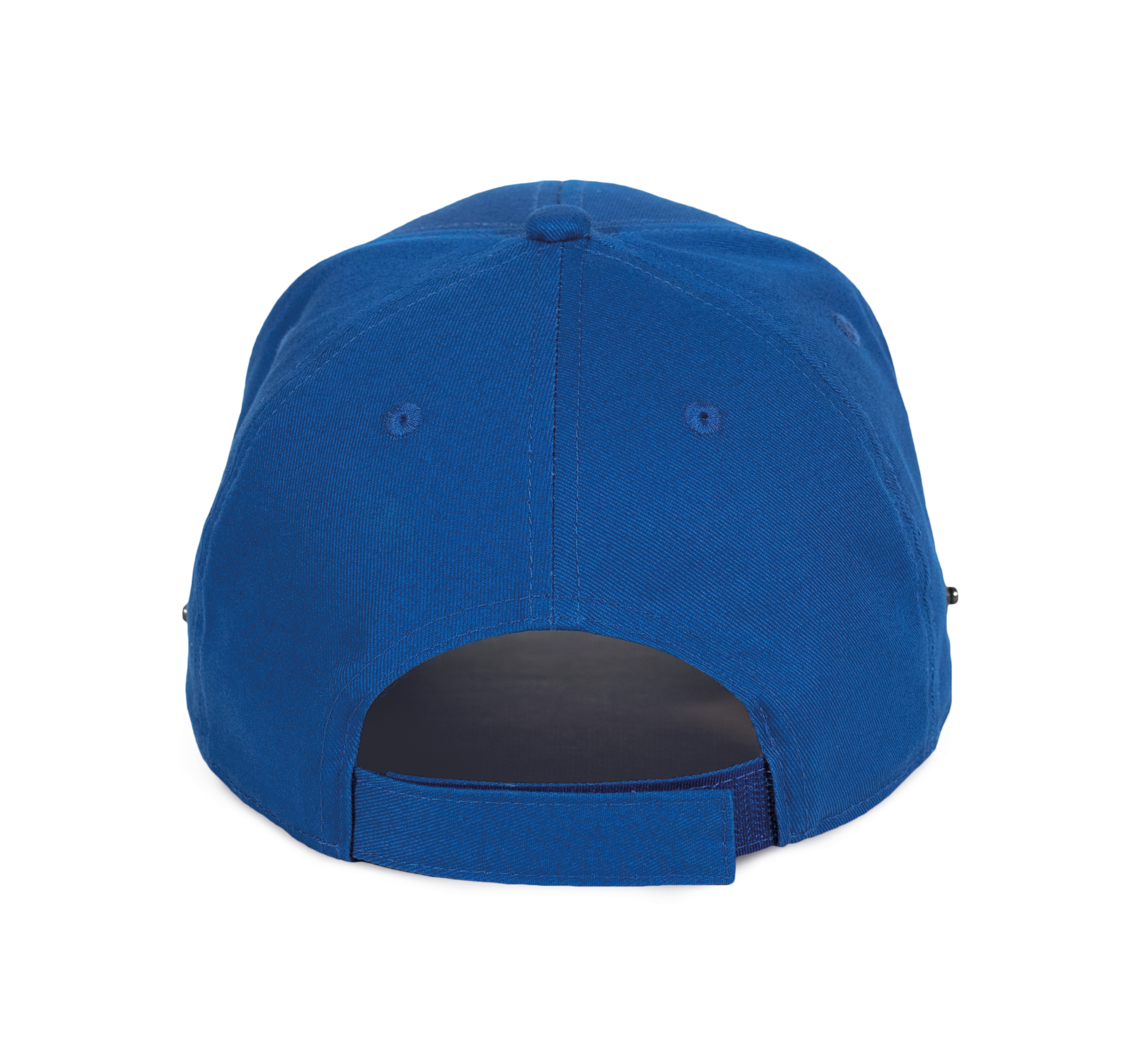 gorra de béisbol azul vista por detrás con cierre ajustable