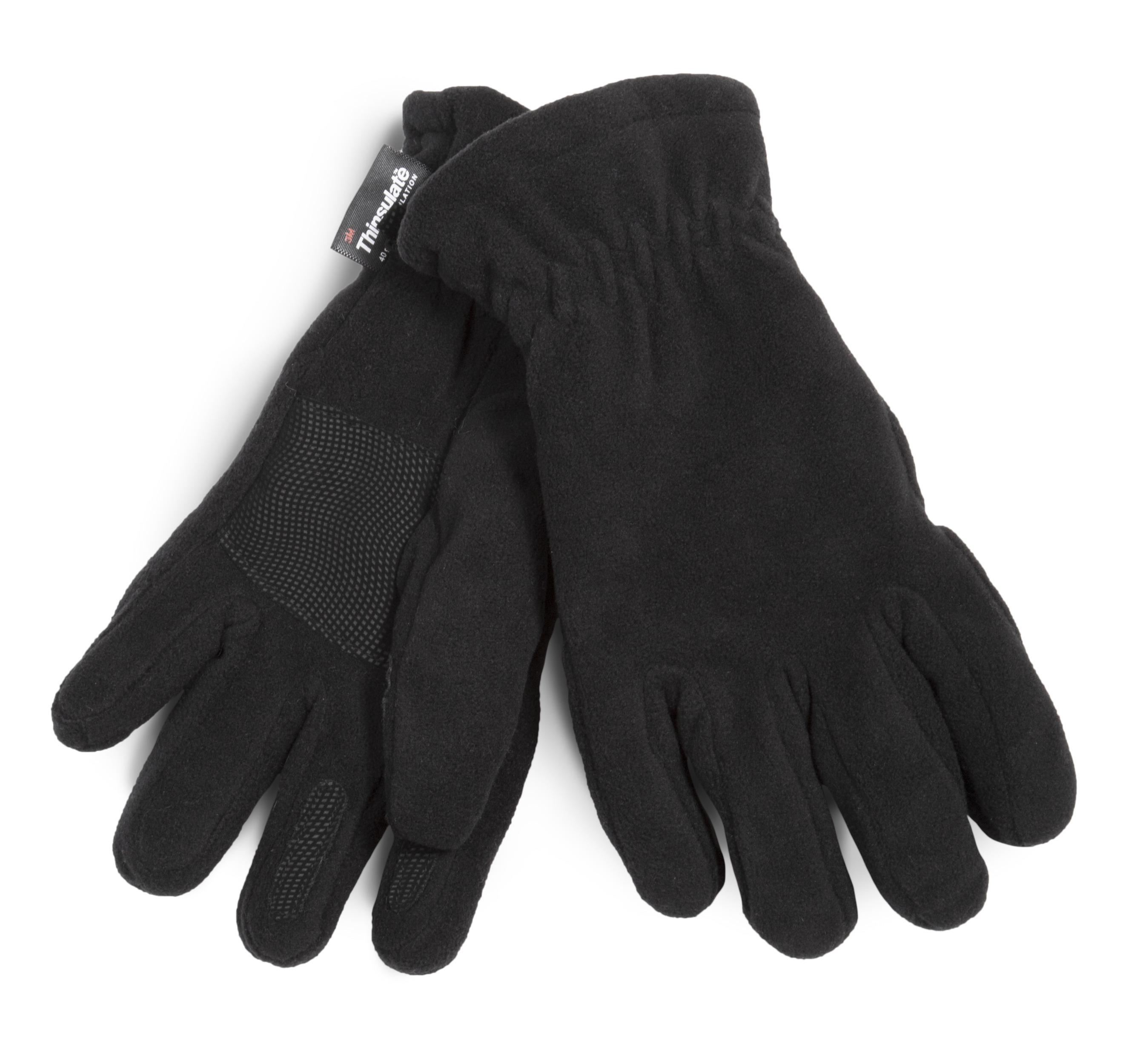 Guantes negros de forro polar con aislamiento Thinsulate para clima frío