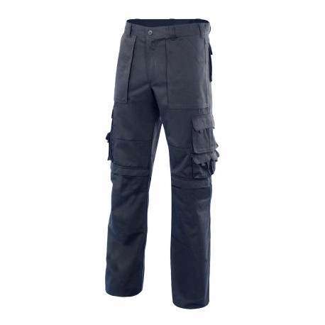 Pantalones de trabajo tipo cargo negros con múltiples bolsillos laterales