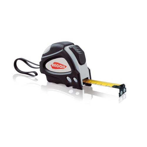 cinta métrica de acero con carcasa ergonómica y logotipo Recoil