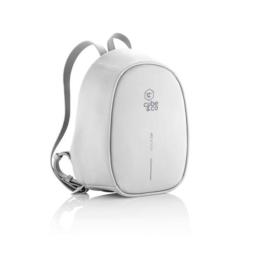 Mochila antirrobo blanca de diseño ergonómico de la marca Cube & Co