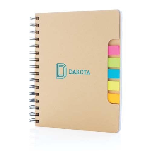 Cuaderno de cubierta kraft con espiral y separadores de colores de la marca Dakota